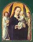 Gerard David Canvas Paintings - Mary and Child with two Angels Making Music